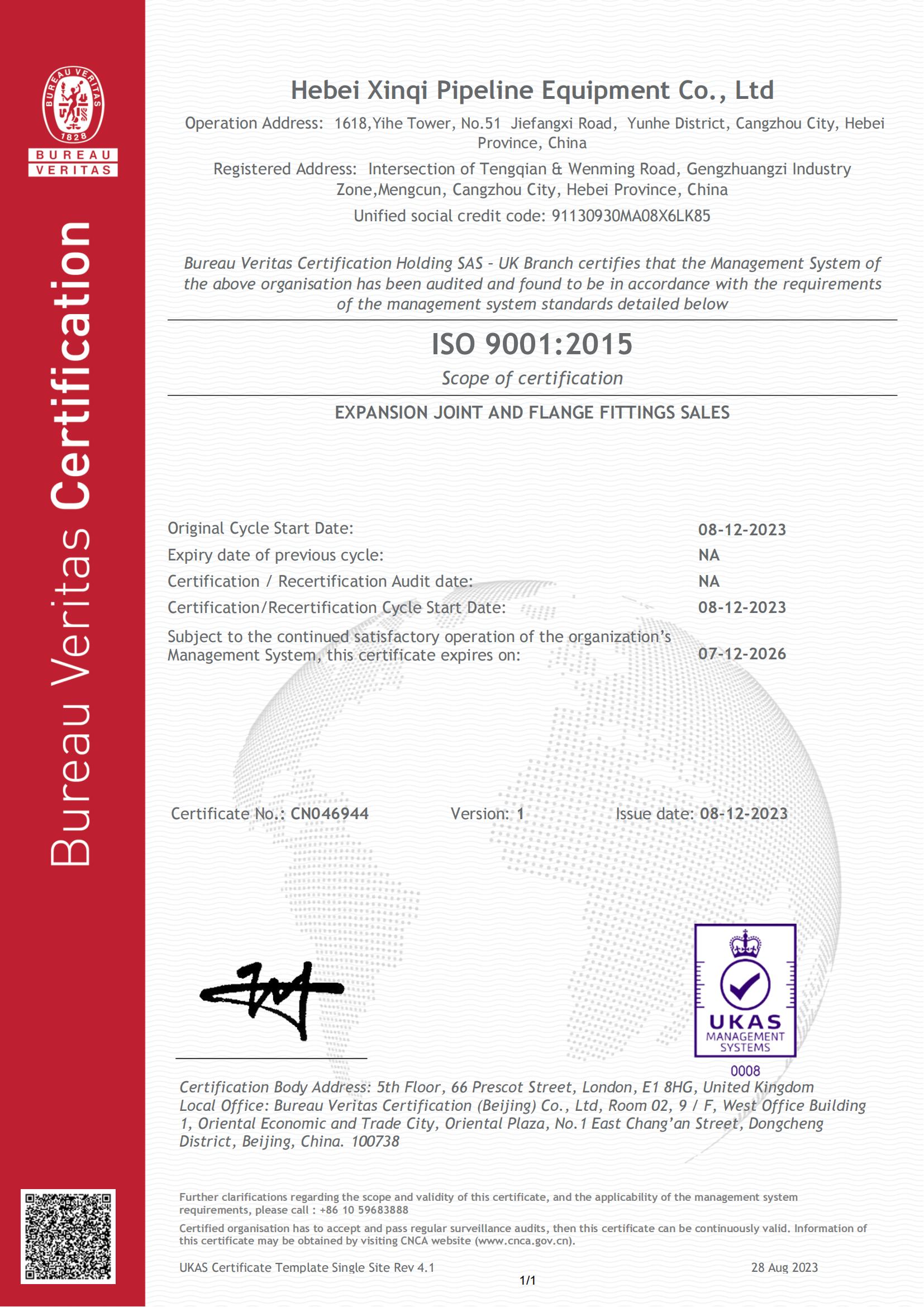 ISO 9001 Cov